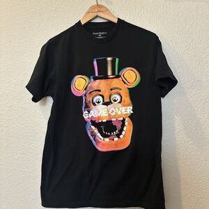 FIVE NIGHTS AT FREDDY'S Game Over Video Game Black Graphic T-Shirt MENS Medium